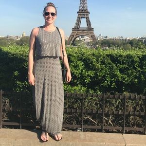 Loft tiered geometric print maxi dress